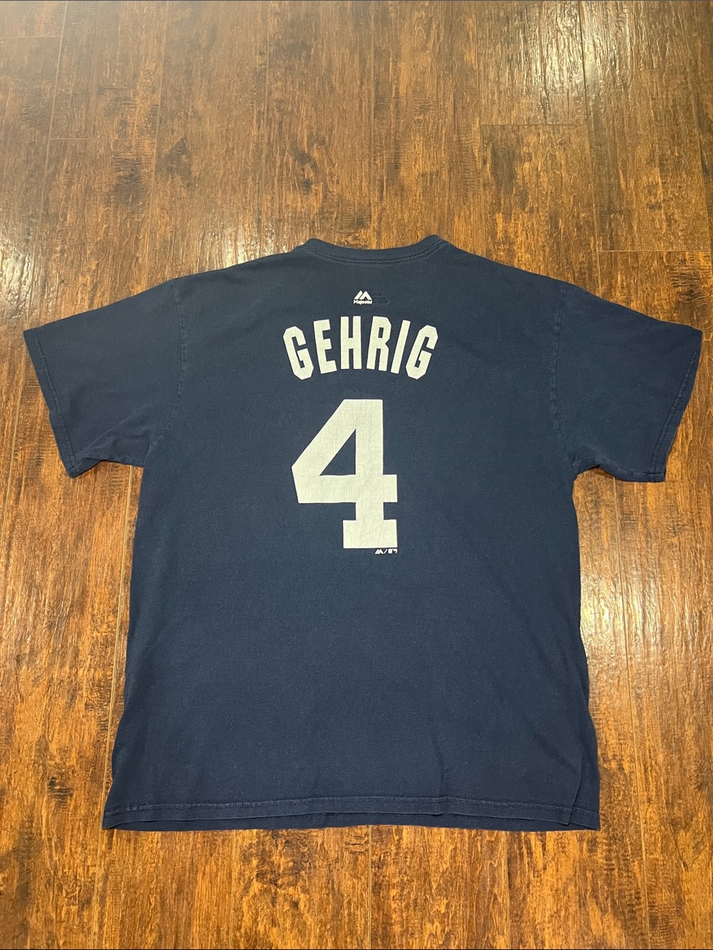 Majestic Navy Back-Print Lou Gehrig #4 Tee #baseball #sports #halloffame #player